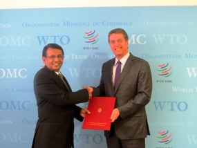Ambassador R. D. S. Kumarartne presents credentials to DG of WTO