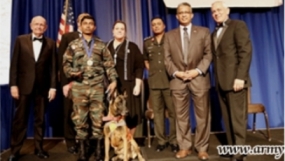 Army mine detection dog and its handler awarded in Washington