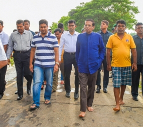 President tours flood-hit areas to observe relief operations