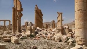 Russian sappers with robots to clear mines in Palmyra