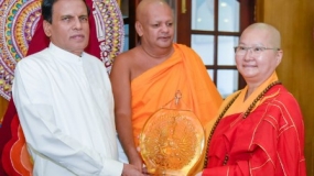 President of World Young Buddhist Sangha Sabha meets President Sirisena