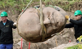 Giant head from Lenin statue unearthed in Berlin