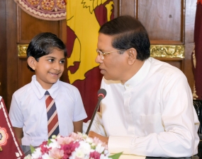 A little girl from Badulla thrilled to meet President