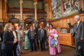 A cross-party Sri Lankan parliamentary delegation received at the National Parliament of Switzerland in Bern