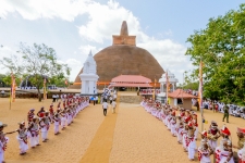 President offers first pooja for renovated Abhayagiriya Stupa