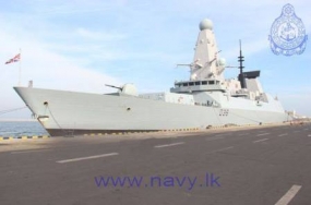 Royal Navy Ship &quot;HMS Defender&quot; arrives at the Port of Colombo