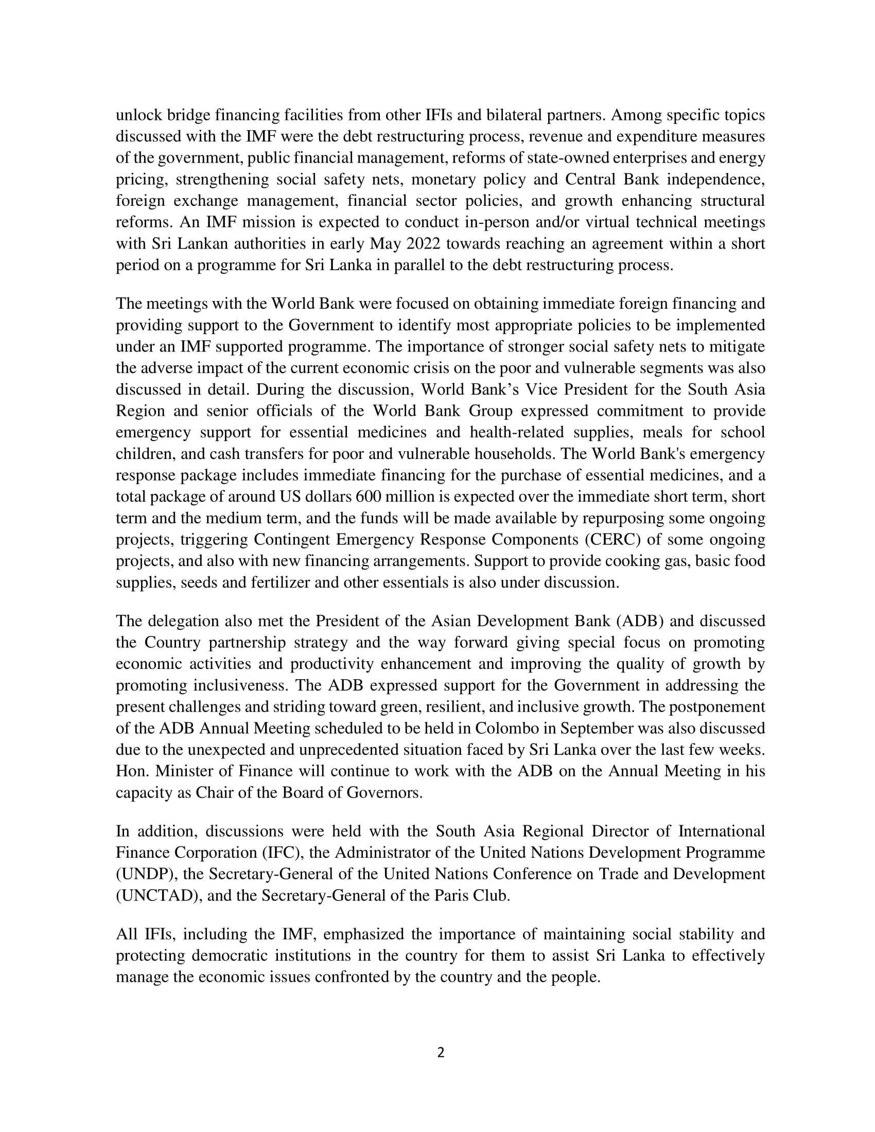 2022 04 30 Press Release on IMF Discussion with Giovernors comments Final 2