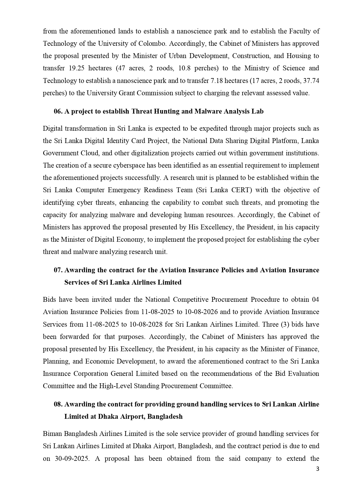 Cabinet Decisions on 21.07.2025 E page 0003