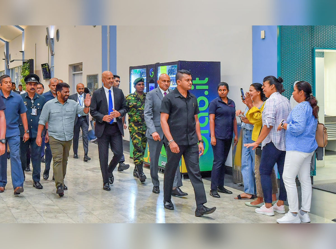 President Returns to the Island Concluding Successful State Visit to the Maldives