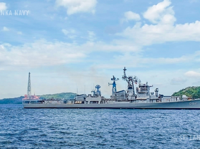 INS Rana arrives at the Port of Trincomalee