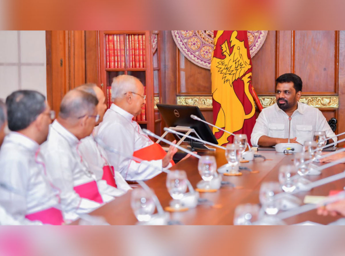 President Meets Archbishop and Members of Catholic Bishops' Conference of Sri Lanka