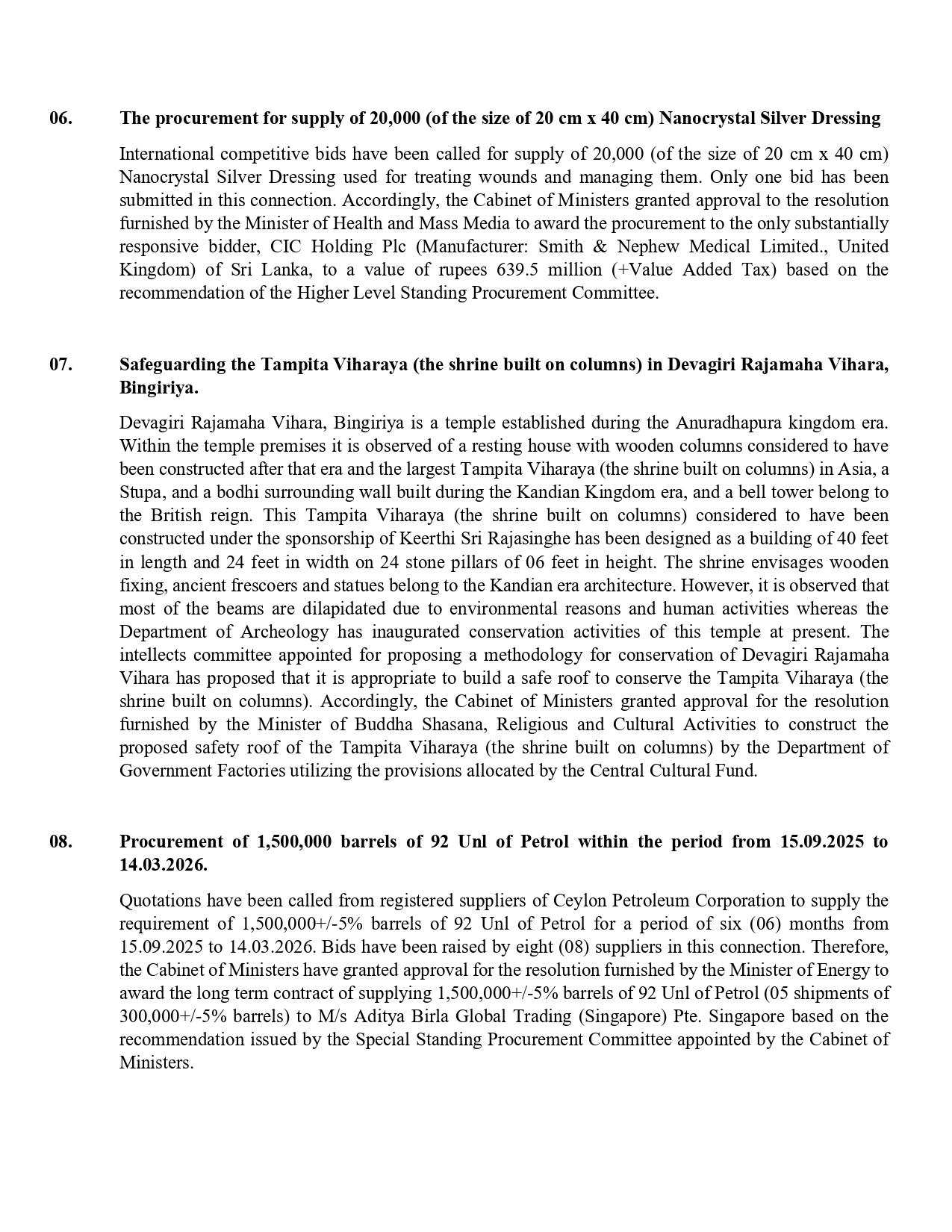 Cabinet Decisions on 25.08.2025 E page 0003
