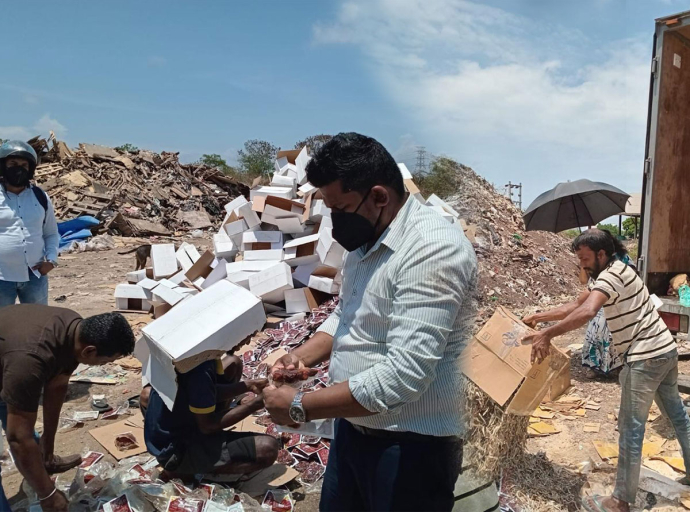 CAA Raids in Wattala &amp; Hendala – Over 4.5 MT  of Expired Goods Destroyed