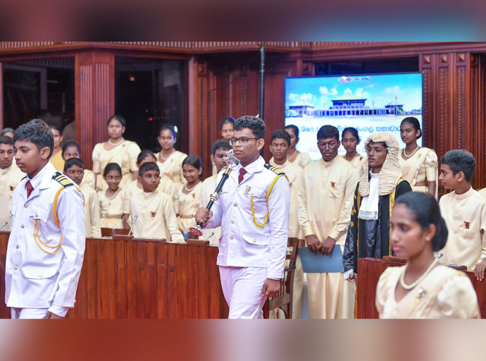 The Inaugural Session of the Karandeniya Central College Student Parliament Held at the Old Parliament Chamber of the Presidential Secretariat