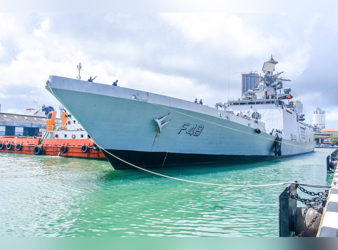   INS SATPURA arrives at the Port of Colombo