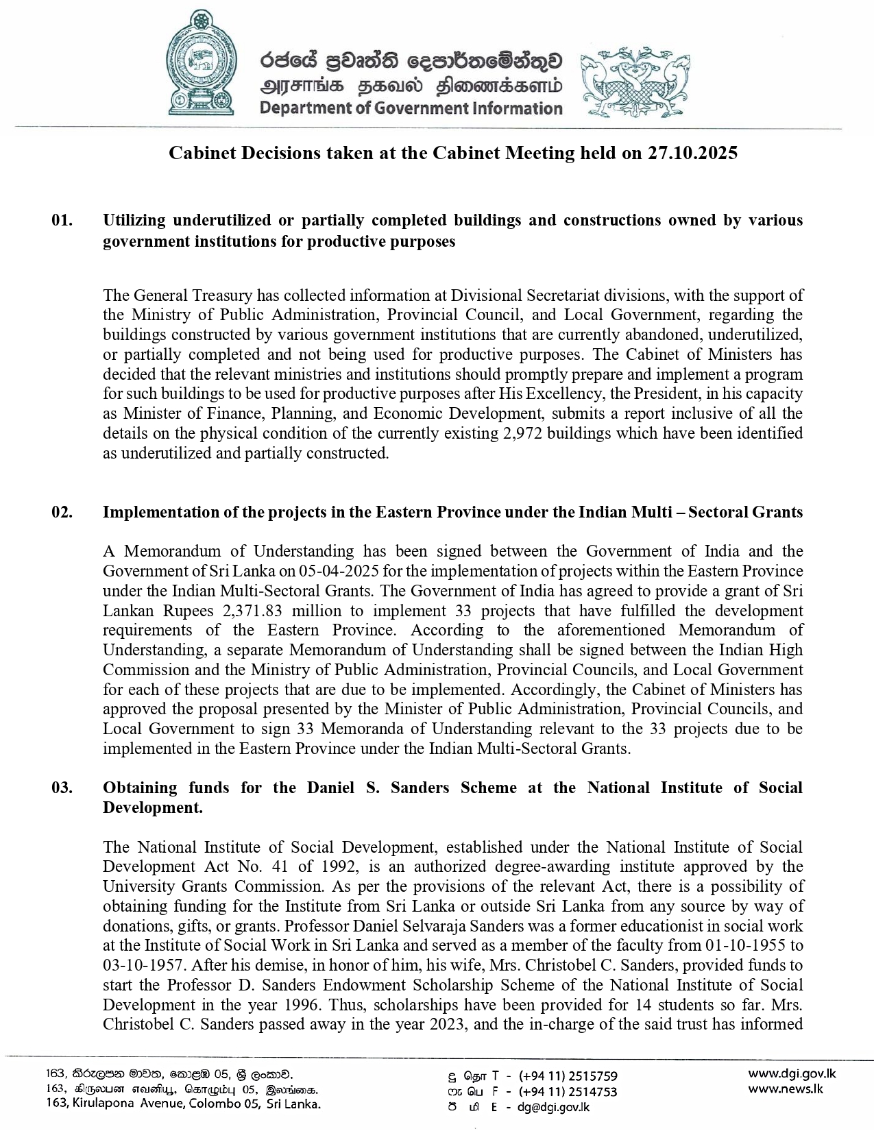 Cabinet Decision on 2025.10.27 English page 0001