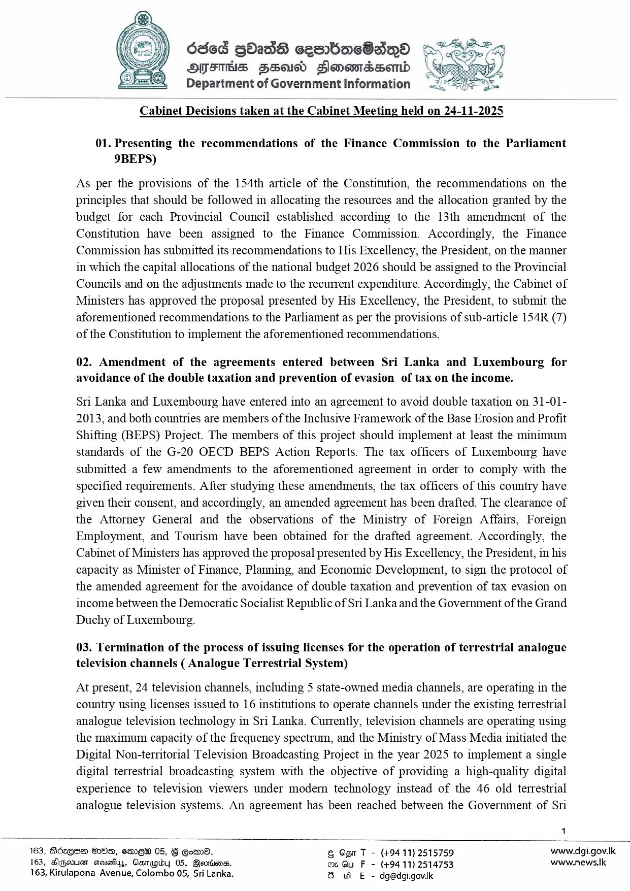 Cabinet Decisions on 24.11.2025 E page 0001