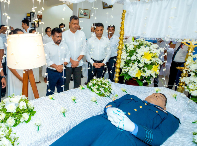 President Pays Final Respect to Group Captain Nirmal Siyambalapitiya