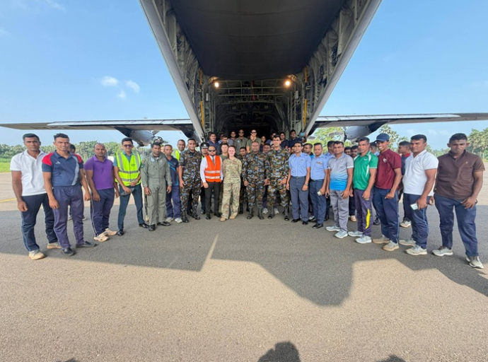 US Humanitarian Aid Flight Arrives at Jaffna International Airport for Cyclone Relief