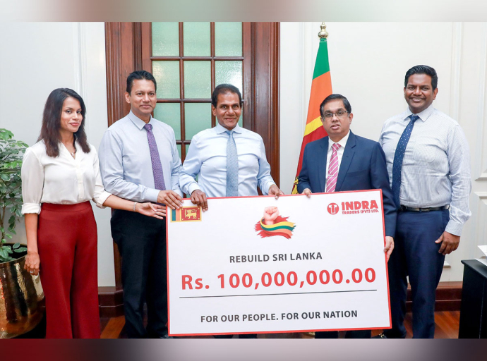 Indra Traders (Pvt) Ltd Makes Financial Contribution to the ‘Rebuilding Sri Lanka’ Fund