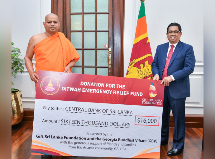 Financial Contribution from Gift Sri Lanka Foundation and the Georgia Buddhist Vihara, USA, for Disaster Relief