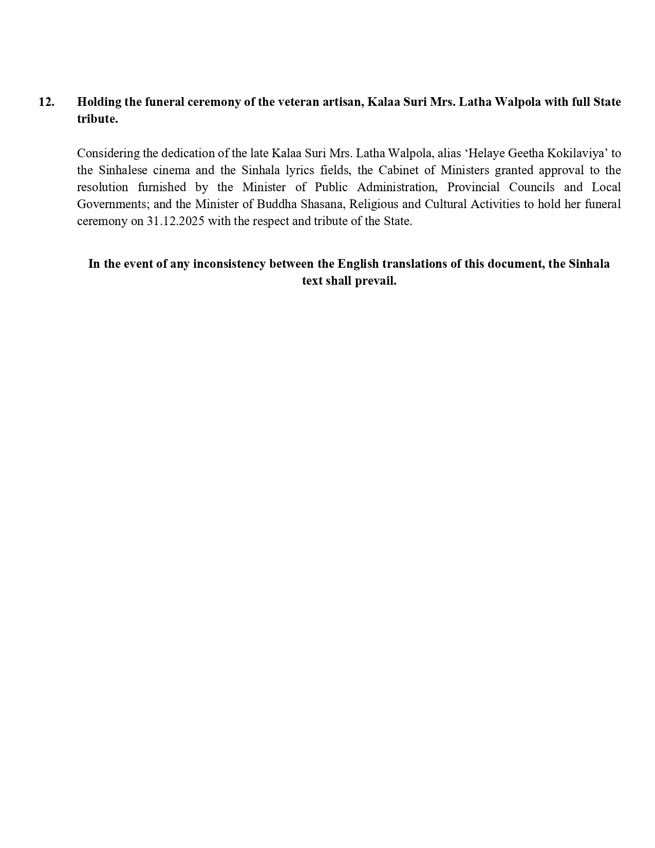 Cabinet Decisions on 29.12.2025 E page 0005