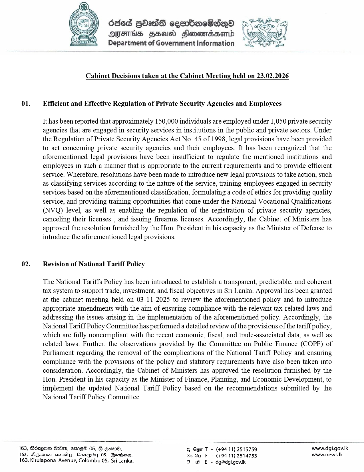 Cabinet Decisions on 23.02.2026 English page 0001
