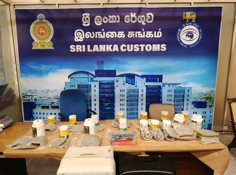 Sri Lanka Customs Seizes Rs. 51 Million Worth of Cannabis and Hashish at BIA