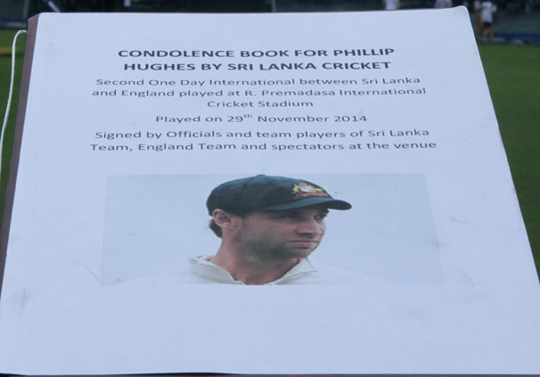 Condolence Book for Phil Hughes at the 2nd ODI 1