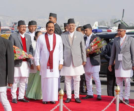 President Rajapaksa Arrives in Nepal 1
