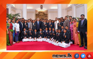 President Meets the Asian Games Gold Medalist Tharushi Karunaratne in Kandy