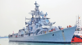 INS Rajput at the Colombo Port.