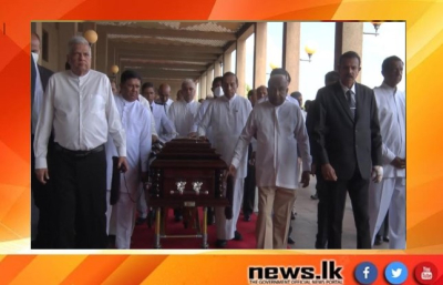 Last respects paid to the late former Speaker Hon. Joseph Michael Perera in Parliament