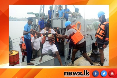 Navy rescues 07 fishermen on fire-hit fishing trawler in southern waters