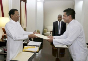 Sujeeva Senasinghe take oath as acting Justice Minister