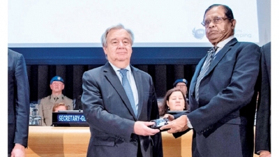 Top UN medal posthumously awarded to  Lankan military personnel