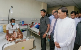 President makes a sudden visit to Maligawatte Kidney Hospital