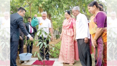 PRESIDENT PLANTS MANGO SAPLING TO MARK INDIA VISIT