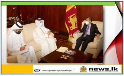 Minister of Foreign Affairs Prof. Peiris and Qatar&#039;s Ambassador Al - Sorour discuss the multifaceted relations between Sri Lanka and Qatar