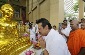 A special religious ceremony to bless President at  Fort Sri Sambuddhaloka Viharaya.
