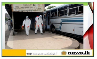 Navy disinfects Inter-Provincial Main Passenger Bus Terminal, Colombo Fort