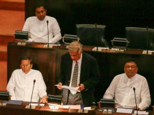 Maithripala Sirisena, as Sri Lanka's President makes his first appearance in Parliament