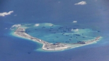 Chinese airstrip on man-made Spratly island nearly finished