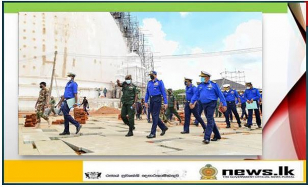 Commander of the Navy visits 'Sanda Hiru Seya’ in Anuradhapura to review ongoing construction