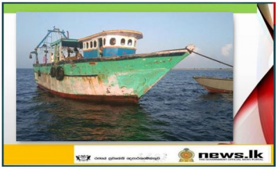 Navy takes hold of an Indian trawler for poaching in Mannar seas