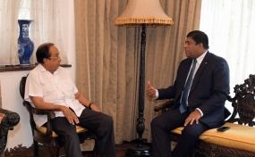Minister Ravi Karunanayake meets former Finance Minister