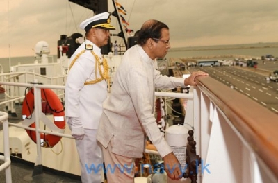 President commissions  SLNS Gajabahu at Colombo harbour