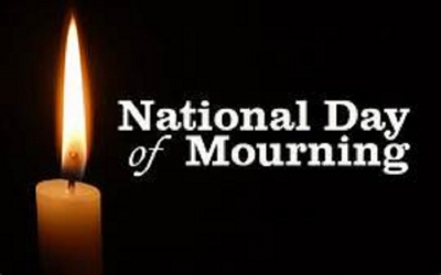 Tomorrow declared a national day of mourning April 22, 2019  	02:24 pm