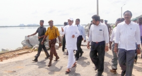 President on an Inspection Visit Maduru Oya reservoir