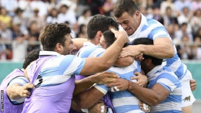 Argentina 28-12 Tonga: Pumas cruise to first win of World Cup